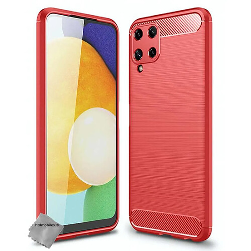 Htdmobiles Coque silicone gel carbone pour Samsung Galaxy A22 4G + film ecran - ROUGE