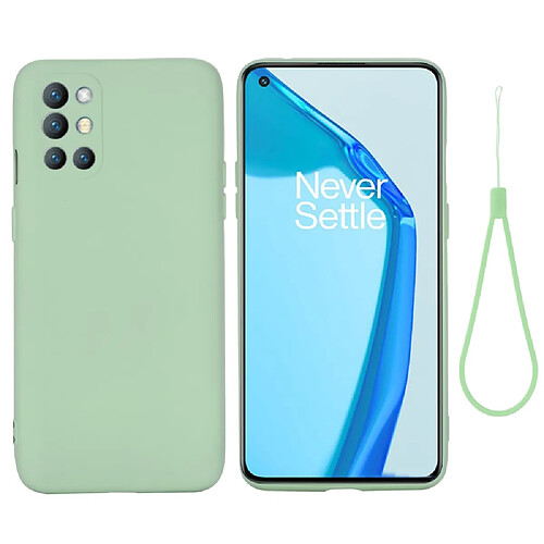 Coque en silicone, antichoc avec sangle vert pour votre OnePlus 9R