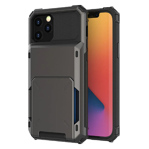 Coque en TPU à rabat, hybride, anti-chute avec porte-cartes noir pour votre Apple iPhone 13 Pro 6.1 pouces