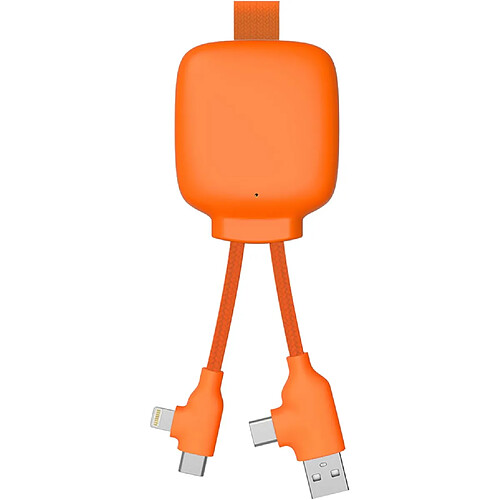 SANAG Câble Multi-Connecteurs Usb 4 En 1 - Chargeur Universel Et Batterie Externe 3000 Mah En Plastique Recyclé - Gamma Lite Orange