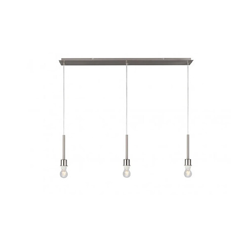 Luminaire Center Suspension Baymont Nickel satiné 3 ampoules 28cm