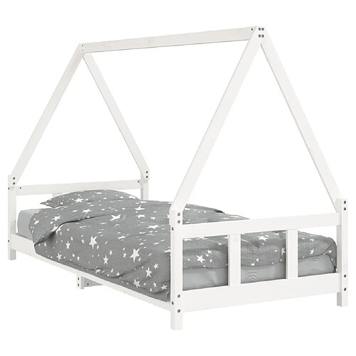 Maison Chic Lit simple Cadre de lit pour enfants,Lit d'Enfant Moderne blanc 90x200 cm bois de pin massif -MN85916