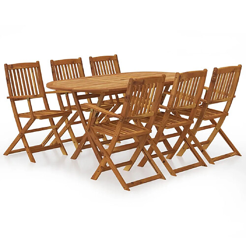 vidaXL Ensemble à manger d'extérieur pliable 7pcs Bois d'acacia solide