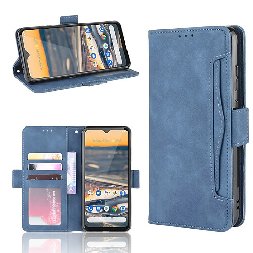 Etui en PU magnétique avec plusieurs porte-cartes bleu pour votre Nokia 5.3