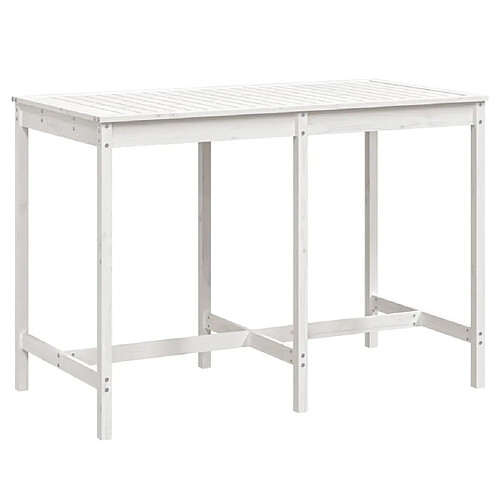 Maison Chic Table de jardin | Table d'extérieur blanc 159,5x82,5x110 cm bois massif de pin -GKD49690