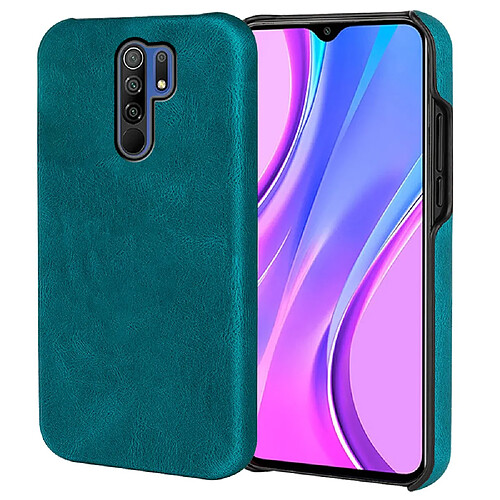 Coque en TPU + PU cyan pour votre Xiaomi Redmi 9/Redmi 9 Prime/Poco M2