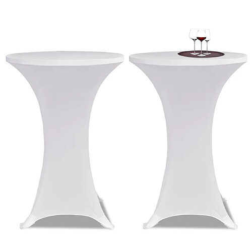 vidaXL Housses élastiques de table Ø 60 cm Blanc 2 pcs