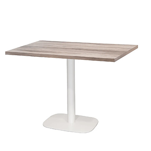 Restootab Table 120x70cm - modèle Round pied blanc chêne tages