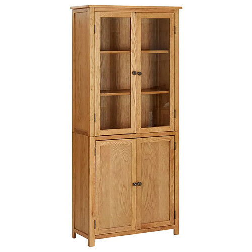 vidaXL Bibliothèque avec 4 portes 80x35x180 cm Bois de chêne et verre