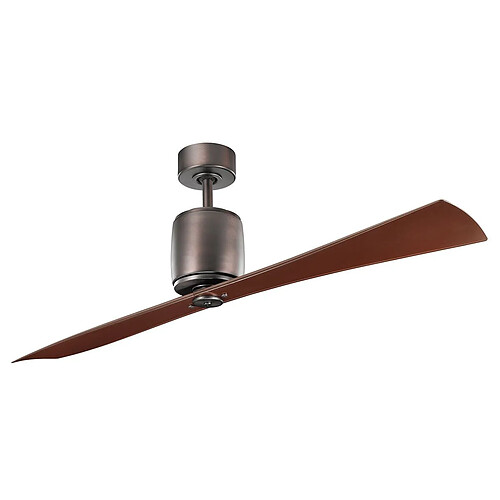 Elstead Lighting Ventilateur de Plafond 152cm 2 Pales Bronze Brossé à l'Huile, Télécommande