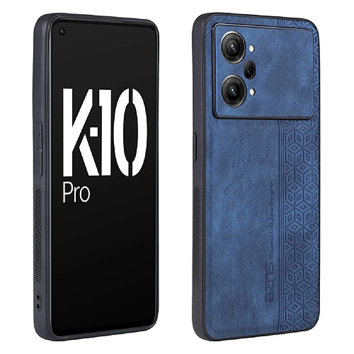 Coque en TPU + PU AZNS anti-chute pour votre Oppo K10 Pro 5G - bleu