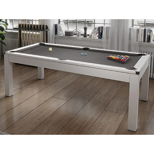 Vente-Unique Table transformable blanche - Billard & Ping-pong - L182 x l102 x H80 cm - HENK