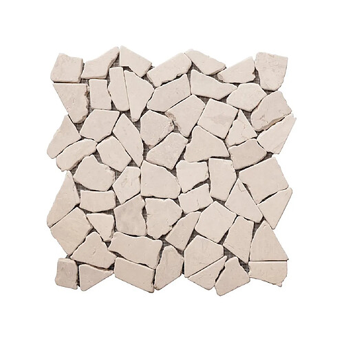 Vente-Unique Mosaïque sol et mur en marbre crème - pack de 1m² (11 dalles de 30x30 cm) - POESY