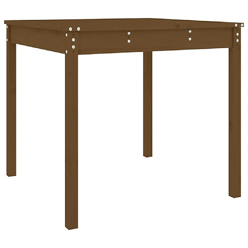 Maison Chic Table de jardin | Table d'extérieur marron miel 82,5x82,5x76 cm bois massif de pin -GKD96019