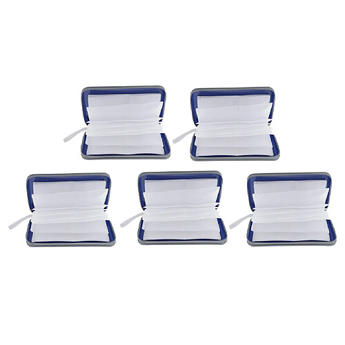 5x80 Disque CD Portefeuille étui DVD Support De Rangement Sac De Transport Protecteur Plastique Bleu