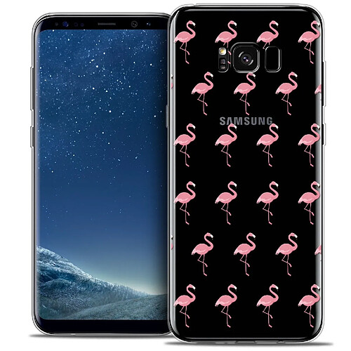 Caseink Coque Housse Etui Samsung Galaxy S8 (G950) [Crystal Gel HD Collection Pattern Design Les flamants Roses - Souple - Ultra Fin - Imprimé en France]