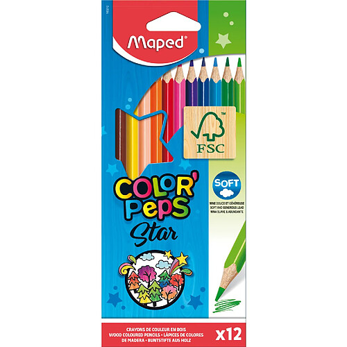 MAPED Crayon de couleur COLOR'PEPS Star, étui carton de 12 ()