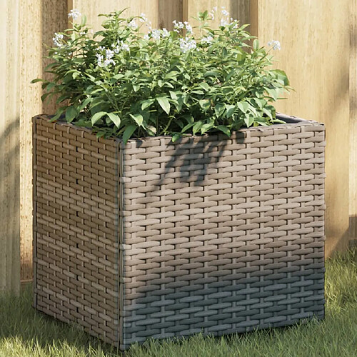 vidaXL Jardinières 2 pcs gris 36x30x32 cm résine tressée