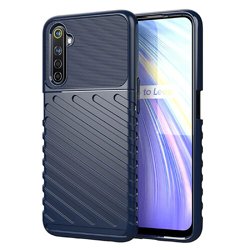 Coque en TPU texture sergé souple bleu pour votre Realme 6