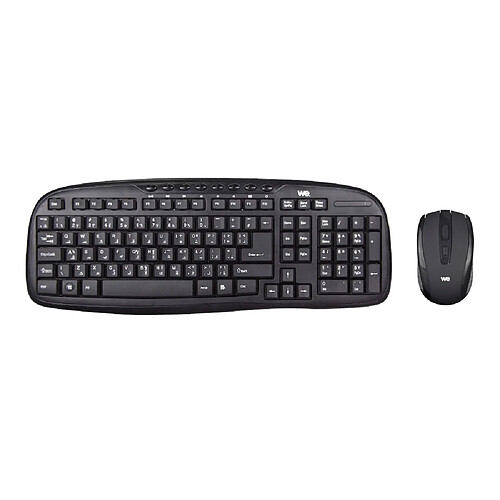 WE Bundle Clavier Souris sans Fil, Ensemble Clavier Compact QWERTY, Souris Silencieuse Ultra Mince, 8 Raccourcis multimédias pour PC, Ordinateur Bureau/Portable - ARABE