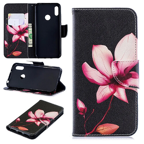 Etui en PU impression de motifs motif floral pour votre Huawei Y6 (2019)/Y6 Pro (2019)/Y6 Prime (2019)