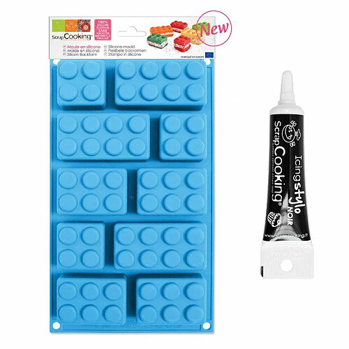 Scrapcooking Moule silicone briques + Stylo de glaçage noir