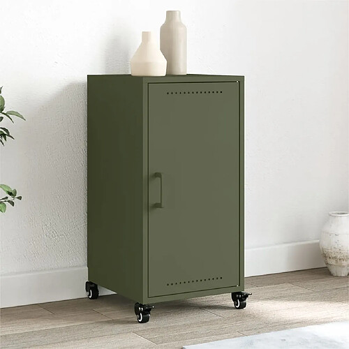 vidaXL Buffet vert olive 36x39x72 cm acier