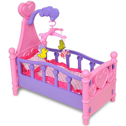 vidaXL Lit de poupée pour chambre d'enfants Rose et violet