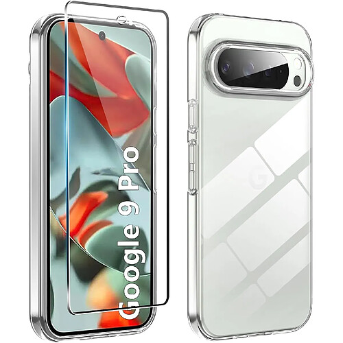 Pack coque transparente en TPU et vitre en verre trempé Google Pixel 9 Pro 5G - XEPTIO