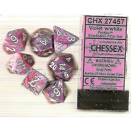 Universal Ensemble de dés de chessex festive poly 7-Die - Violet avec blanc