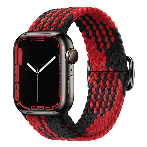 Avizar Bracelet pour Apple Watch 41mm / 40mm / 38 mm Nylon Tressé noir / rouge