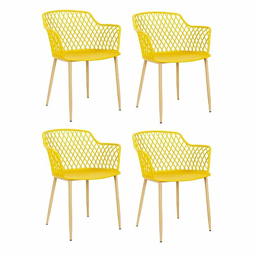 Paris Prix Lot de 4 Fauteuils Design Malaga 80cm Jaune