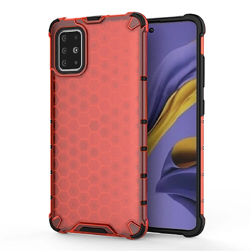 Wewoo Coque Pour Galaxy A51 Shockproof Honeycomb PC + TPU Housse de protection rouge