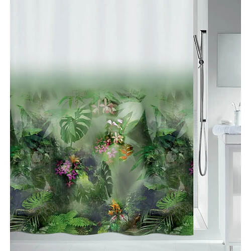 Spirella Rideau de douche Polyester JUNGLE 180x200cm Vert