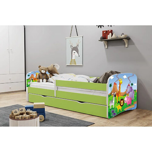 Lit safari vert Babydreams sans tiroir, sans matelas 180/80