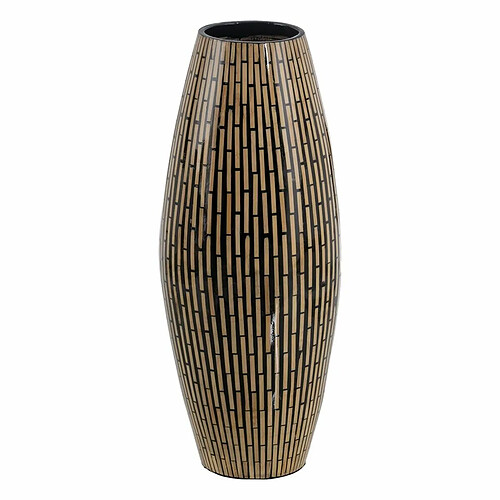 BigBuy Home Vase Noir Beige 20 x 20 x 50 cm