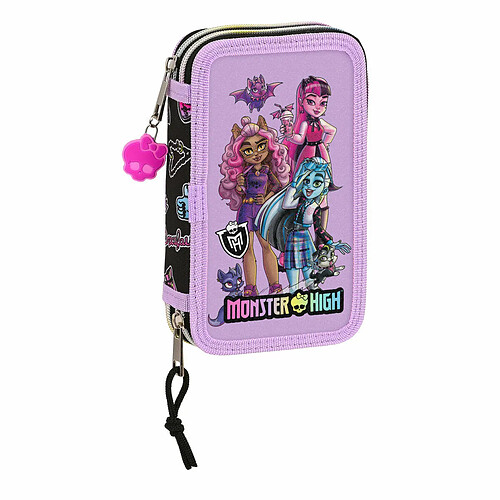 Plumier double Monster High Creep Noir 12.5 x 19.5 x 4 cm (28 Pièces)