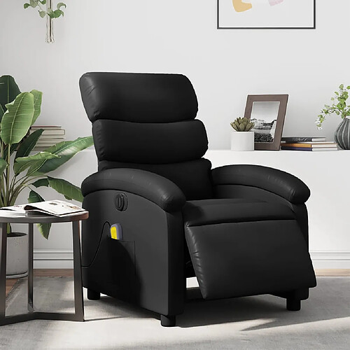 vidaXL Fauteuil de massage inclinable électrique noir similicuir