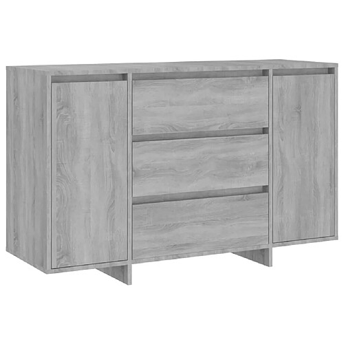 Maison Chic Commode Buffet - Meuble de rangement avec 3 tiroirs Sonoma gris 120x41x75 cm Aggloméré -GKD76455