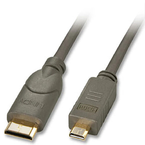 Lindy 0.5m HDMI câble HDMI 0,5 m HDMI Type C (Mini) HDMI Type D (Micro) Noir