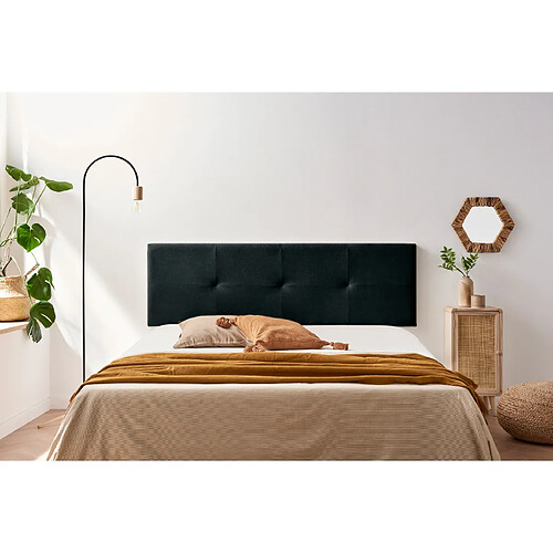 Tête de Lit Tapisée ALTEA Aqualine - 170 x 50 cm - Noir - Moonia