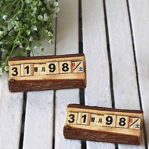 Wewoo 2 PCS Creative Cubes en bois Perpetual Calendar Desk décorations, taille: 12 * 5.5 * 4.5 cm