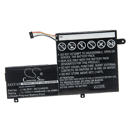 vhbw Batterie compatible avec Lenovo Yoga 500-14ISK (80S7002JGE), 500-15, 500-15IBD ordinateur portable Notebook (4000mAh, 11,1V, Li-polymère)