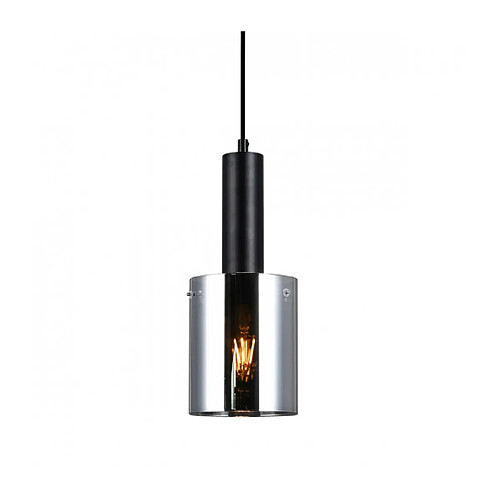 Luminaire Center Suspension design Sardo Noir et verre fumé