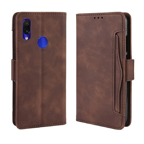 Wewoo Housse Coque Étui en cuir de style portefeuille skin veau pour Xiaomi Redmi Note 7 / Note 7 Pro / Note 7Savec fente carte séparée Marron