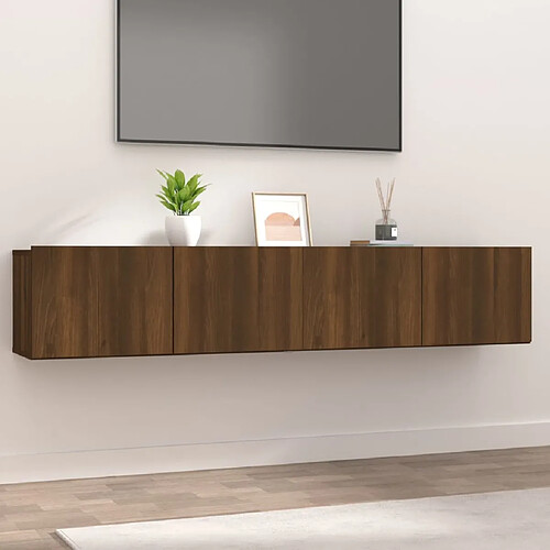 vidaXL Meubles TV 2 pcs chêne marron 80x30x30 cm bois ingénierie