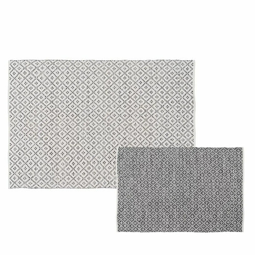 BigBuy Home Tapis Blanc Gris 70 % coton 30 % Polyester 160 x 230 cm