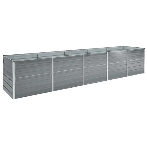 vidaXL Lit surélevé de jardin Acier galvanisé 400x80x77 cm Gris