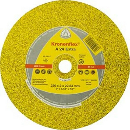 Klingspor Disque à tronçonner A 24 Extra pour l'usinage de l'acier, contrecoudé, Ø x Épais. : 125 x 2,5 mm, Modèle Coudé, Vitesse maxi. 12200 tr/mn