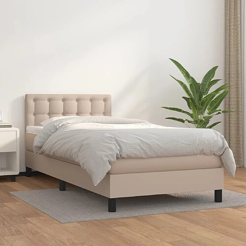 Maison Chic Lit Adulte - Lit simple Lit à sommier tapissier avec matelas moelleux - Meuble de Chambre - Cappuccino 100x200 cm -MN46210